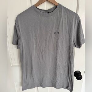 LSKD Men's Light Gray Crew Neck Short Sleeve Tee